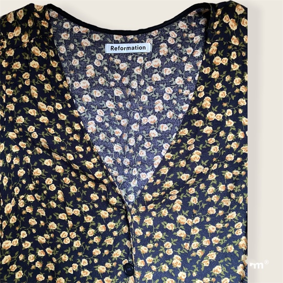 Reformation Black and Yellow Floral Jumpsuit - Picture 5 of 6